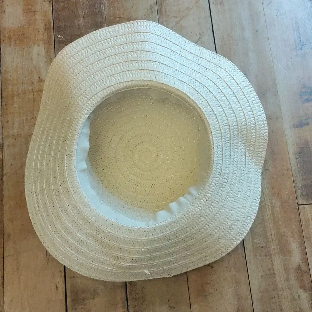 Elegant Cream Sun Hat with Yellow Floral Bow New Size Toddler Girl 2T to 4T